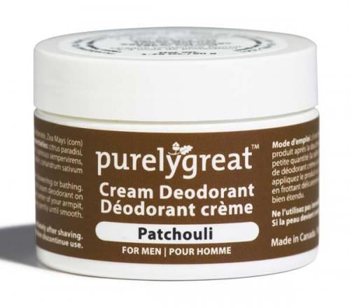 Purelygreat Cream Deodorant, Patchouli for Men