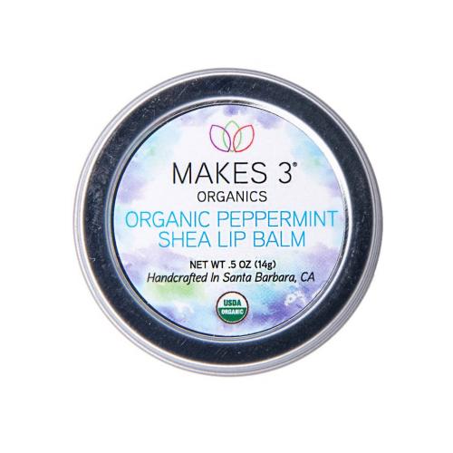 Makes 3 Organics Organic Peppermint Shea Lip Balm