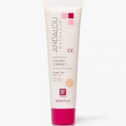 Andalou Naturals Sensitive 1000 Roses CC Color + Correct, Sheer Beige, SPF 30