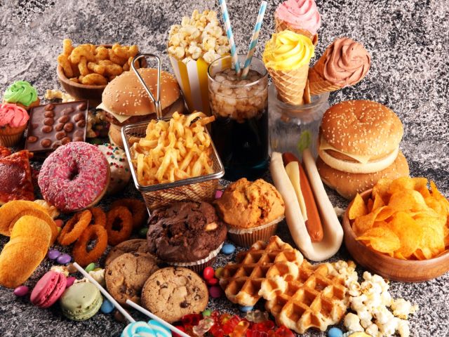 Pile of junk food
