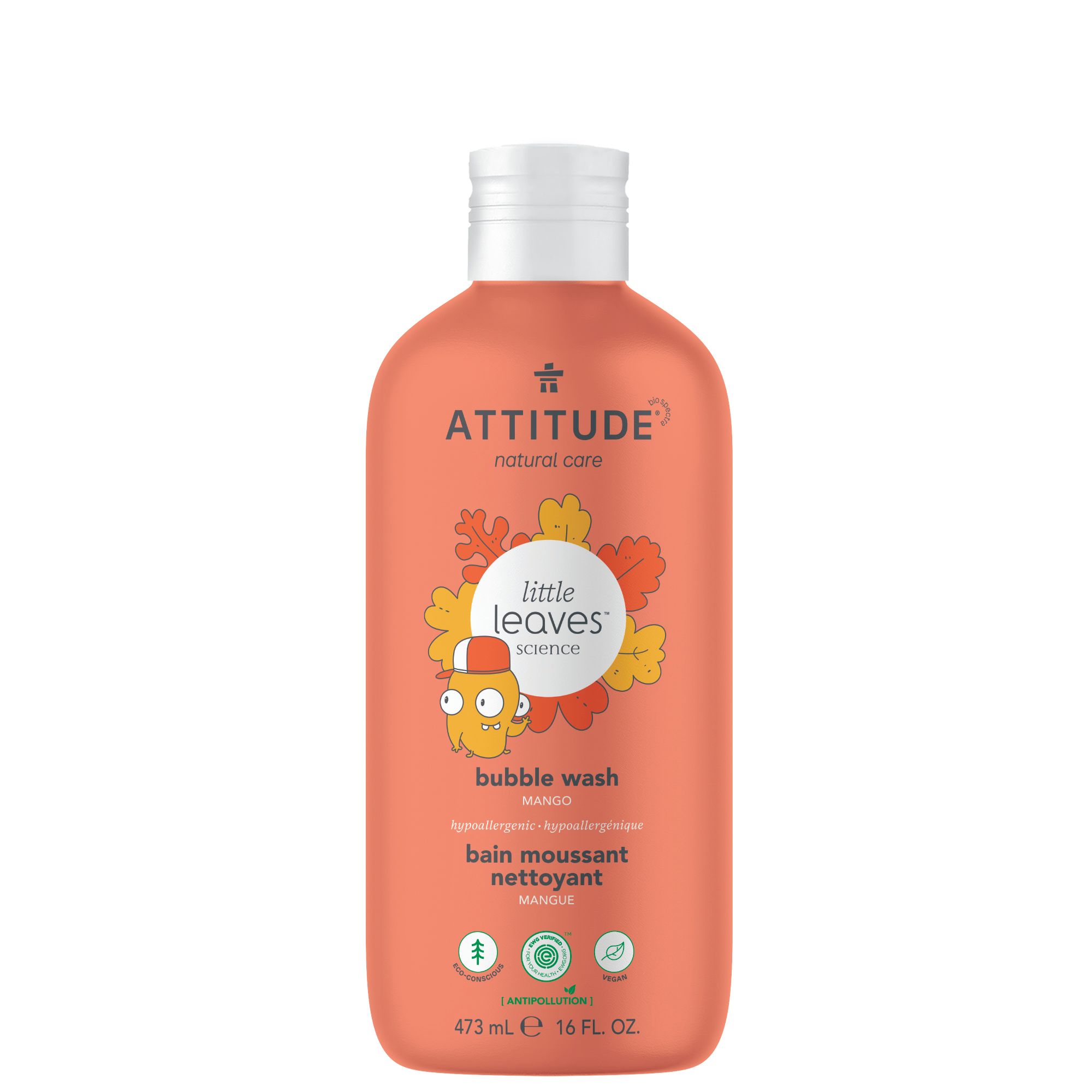 ATTITUDE Little Leaves Bubble Wash, Mango