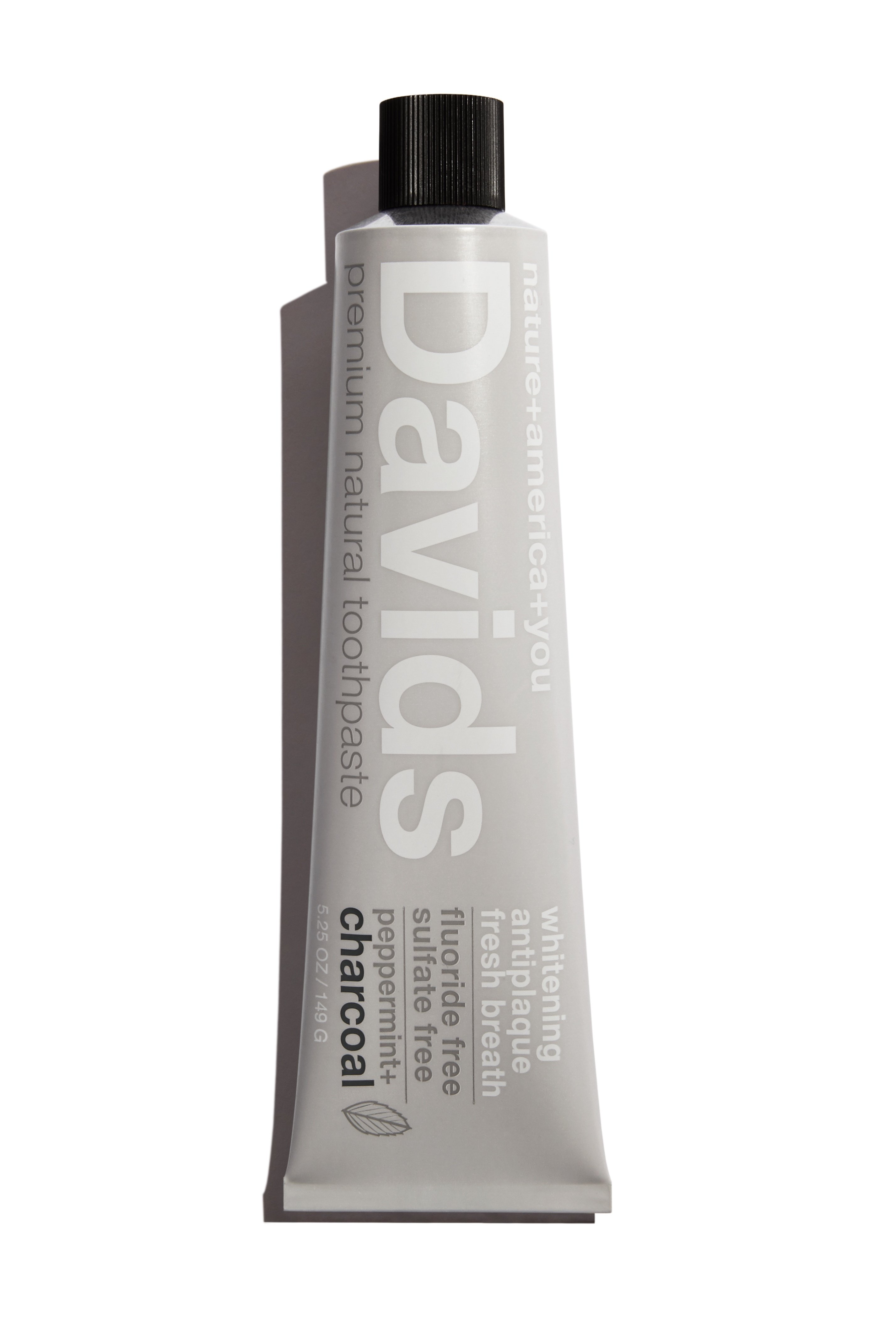 Davids Premium Natural Toothpaste, Peppermint + Charcoal