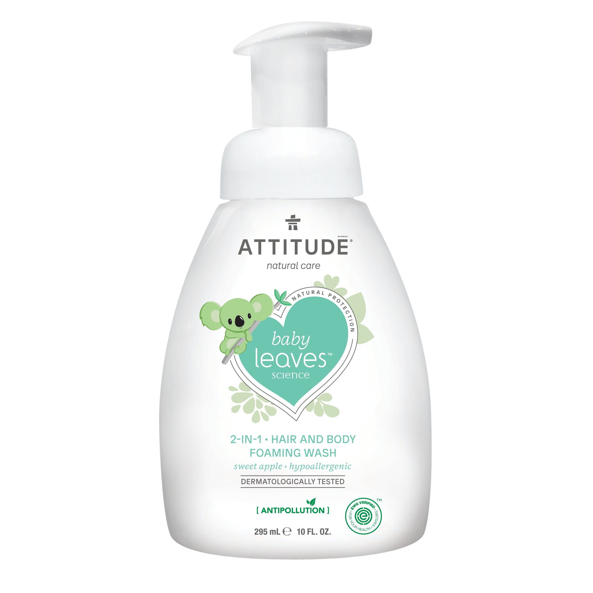 ATTITUDE Baby Leaves 2-in-1 Foaming Wash, Apple