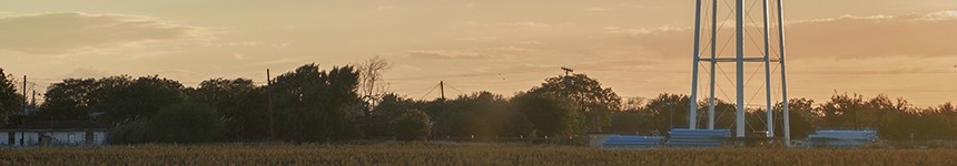 Midwest town with water tower