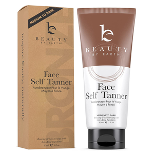 Beauty By Earth Self Tanner Face Lotion, Medium to Dark