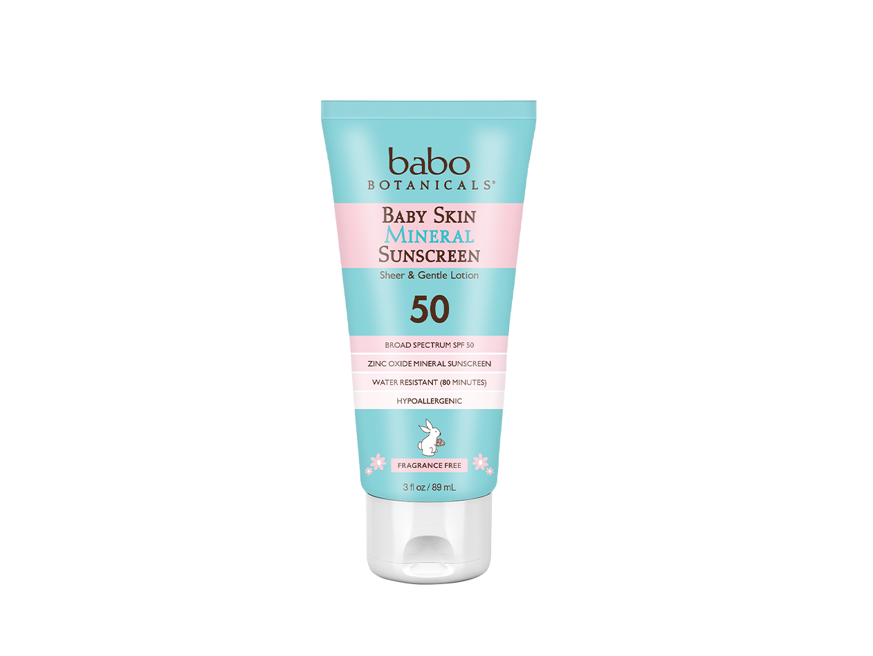 Babo Botanicals Baby Skin Mineral Sunscreen Lotion, SPF 50 